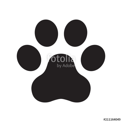 500x500 Dog Paw Vector Footprint Logo Icon Symbol Graphic Illustration Cat