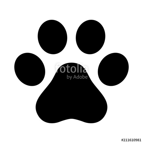 500x500 Dog Paw Vector Icon Footprint Logo Symbol Graphic Illustration