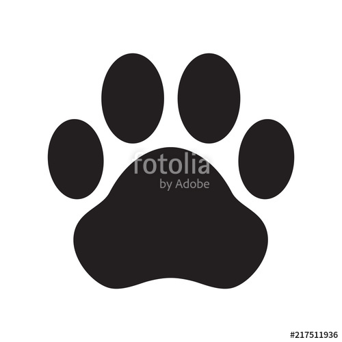 500x500 Dog Paw Vector Icon Logo Cartoon Character Illustration Cat Clip