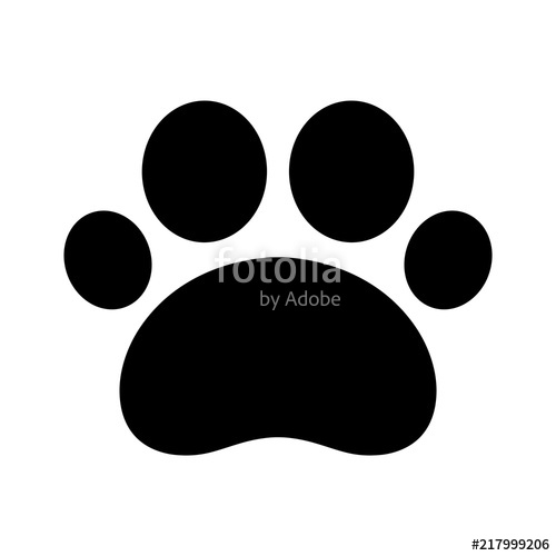 500x500 Trail Paw Vector Dog Icon Illustration Cat Logo Clip Art French