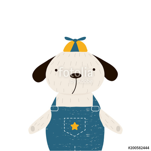 500x500 Cute Puppy Dog Print. Vector Hand Drawn Illustration. Stock Image