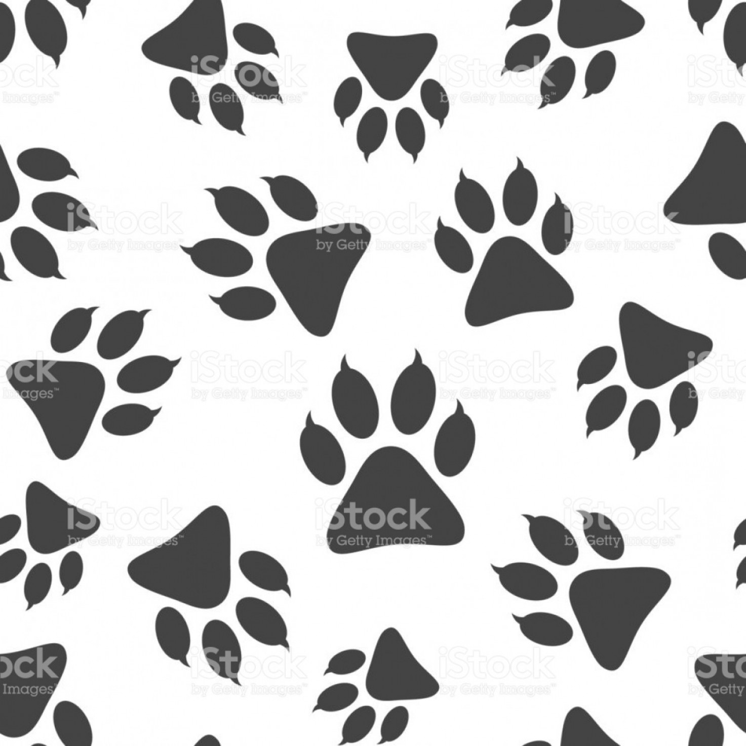 1473x1473 Paw Print Icon Seamless Pattern Background Business Flat Vector