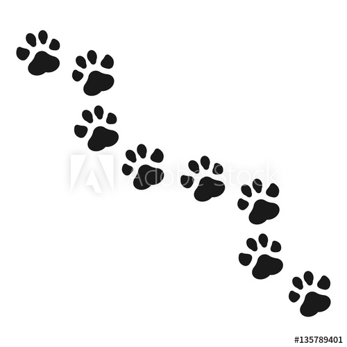 500x500 Paw Print Vector Illustration.