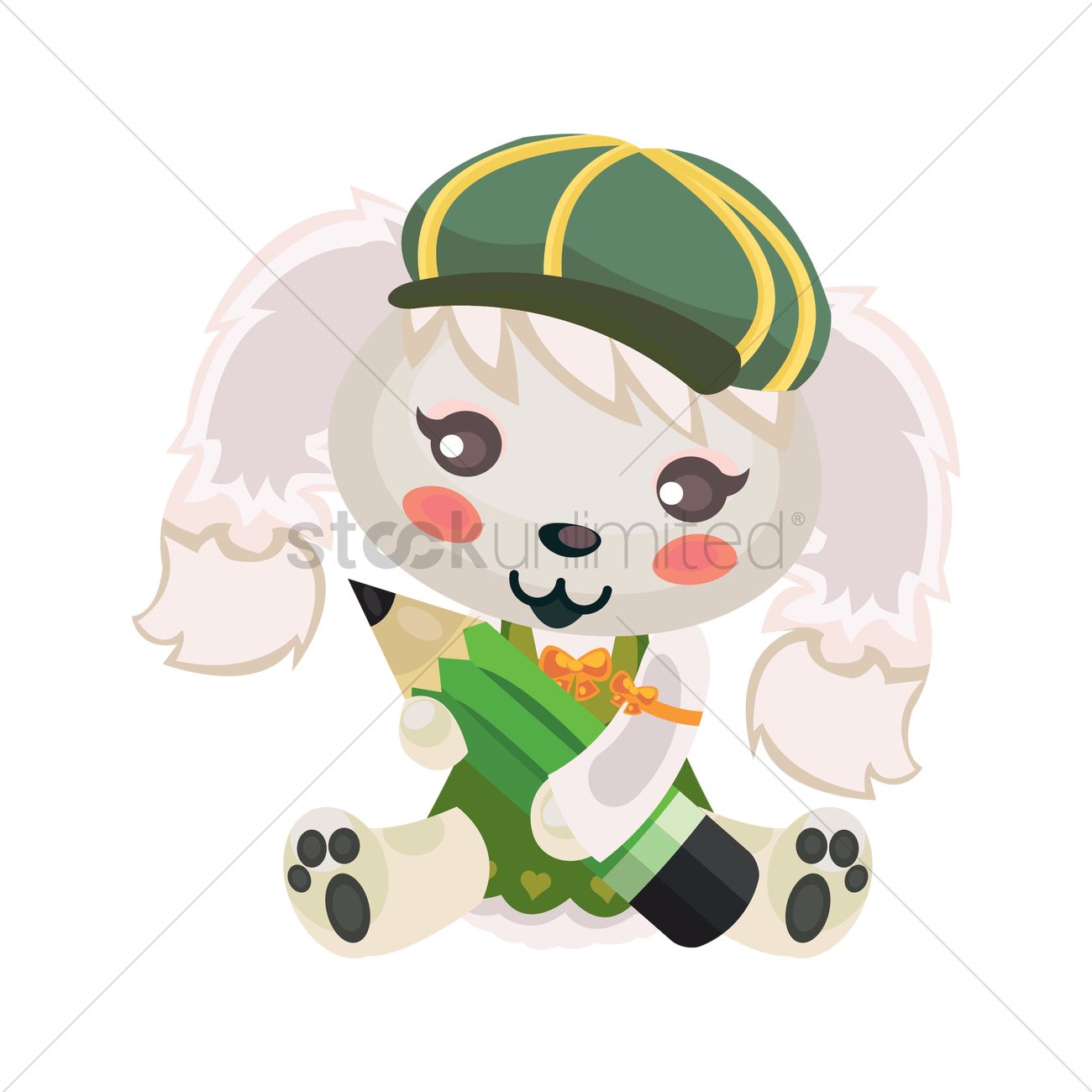 1300x1300 Dog Sitting Vector Image