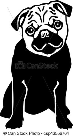 253x470 Pug Dog Sitting.