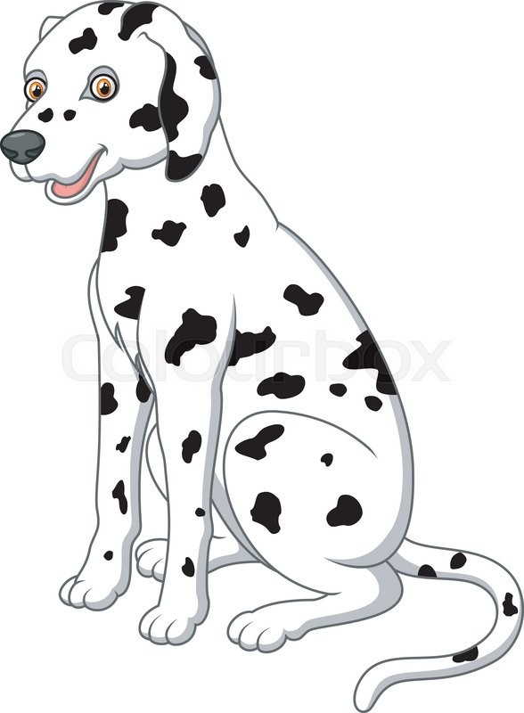 588x800 Vector Illustration Of Cute And Adorable Dalmatian Dog Sitting On