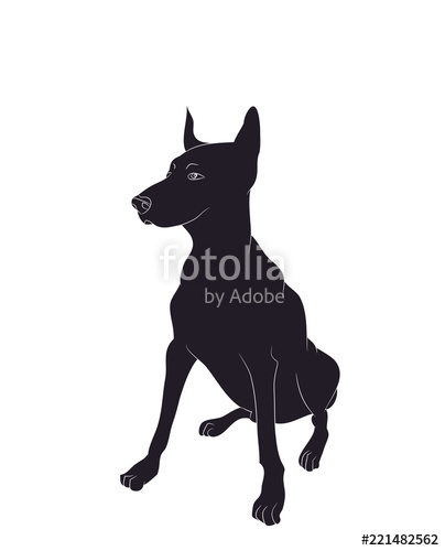 404x500 Dog Sitting, Silhouette, Vector Stock Image And Royalty Free