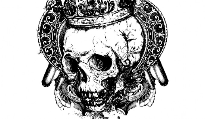 680x395 Grunge Skull Vector Vectorish