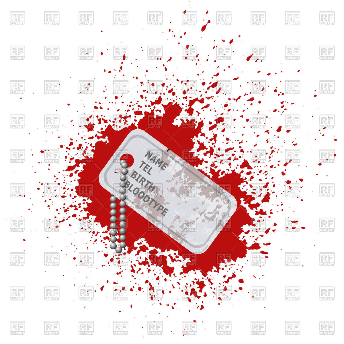 1200x1200 Military Dog Tag On Bloody Background Vector Image Vector