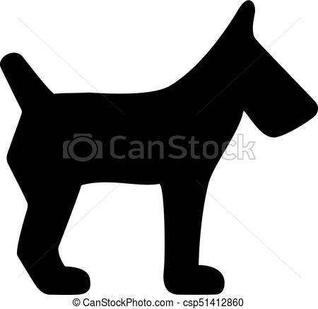 450x437 Dog Vector Icon. Dog Vector Silhouette Icon.