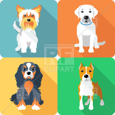 400x400 Flat Icons With Dogs Vector Image Vector Artwork Of Plants And