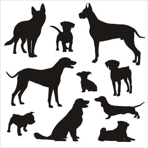 500x500 Different Dog Silhouettes Vector Free Vector In Adobe Illustrator