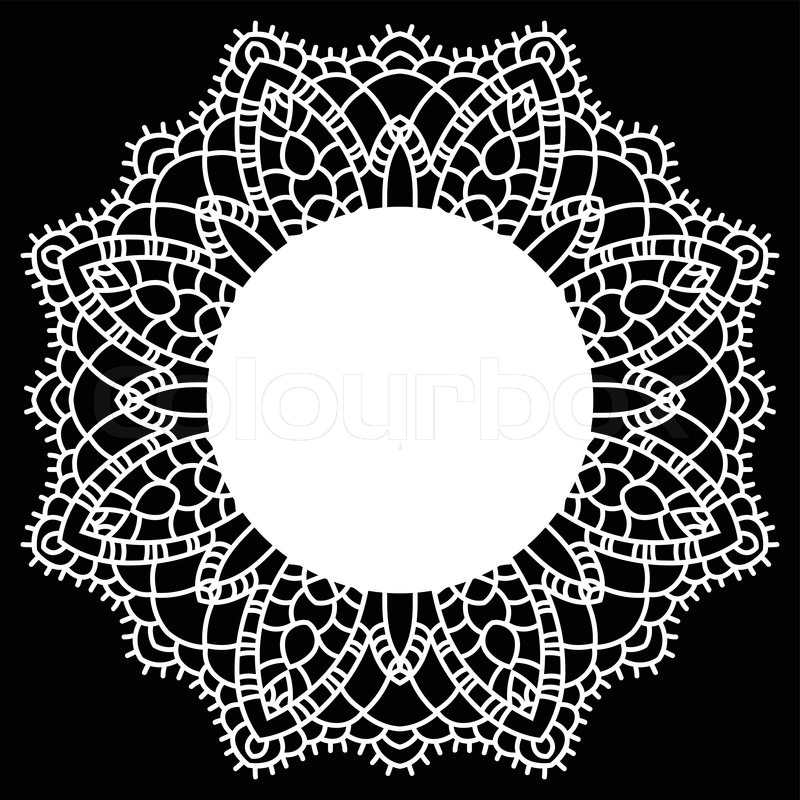 800x800 Vintage Handmade Knitted Doily. Round Lace Pattern. Vector