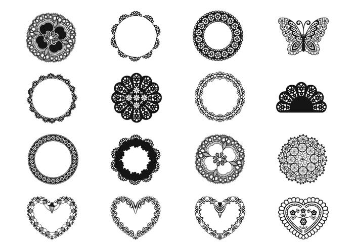 700x490 Lace And Doily Vector Elements