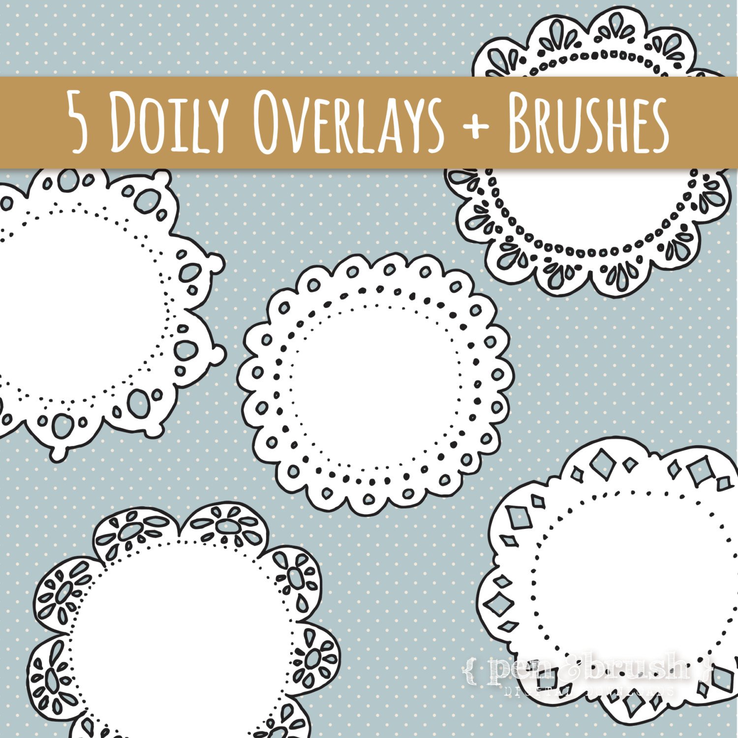 1500x1500 Clip Art Cute Doily Pack Hand Drawn Lace Doilies
