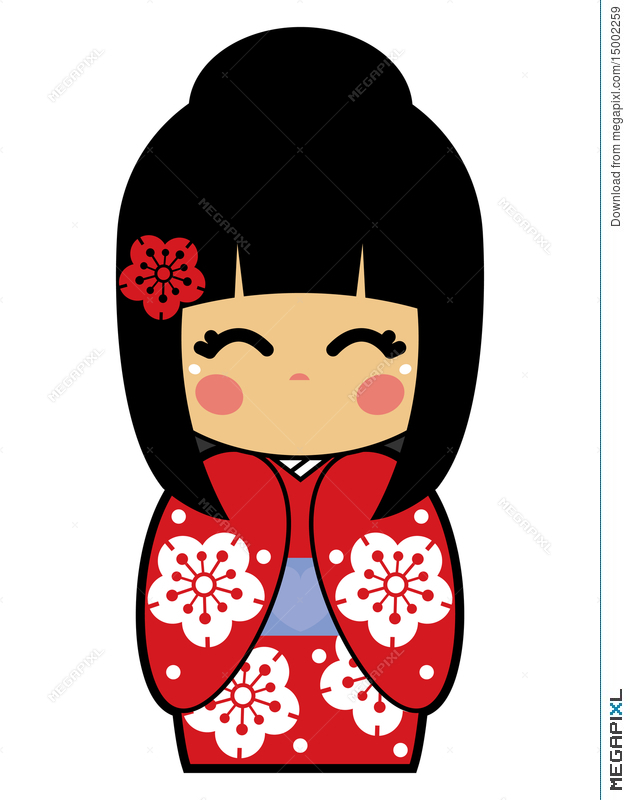 630x800 Kokeshi Doll Vector Illustration 15002259