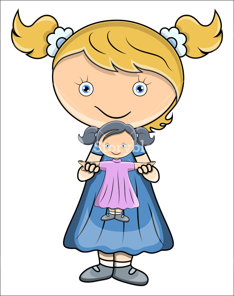 792x1000 Little Girl Playing With Doll