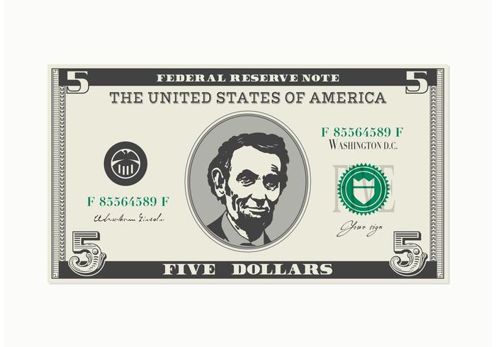 700x490 5 Dollar Bill Vector