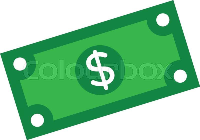 800x560 Vector Cartoon Dollar Bill Stock Vector Colourbox