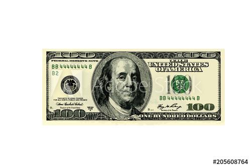 500x334 Hundred Dollar Bill. Vector Illustration