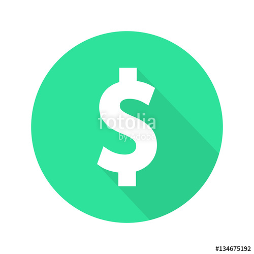 500x500 Dollar Sign Flat Icon Vector Stock Image And Royalty Free Vector