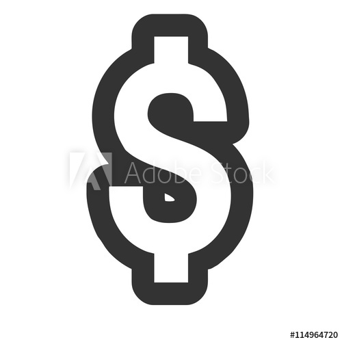 500x500 Dollar Sign Isolated On White Background. Dollar Icon. Vector