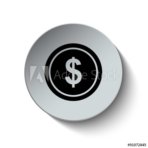 500x500 Dollar Sign. Money Icon. Coin Icon. Dollar Icon. Vector Illustra