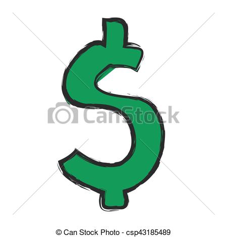 450x470 Grunge Dollars Sign Icon, Currency Symbol.