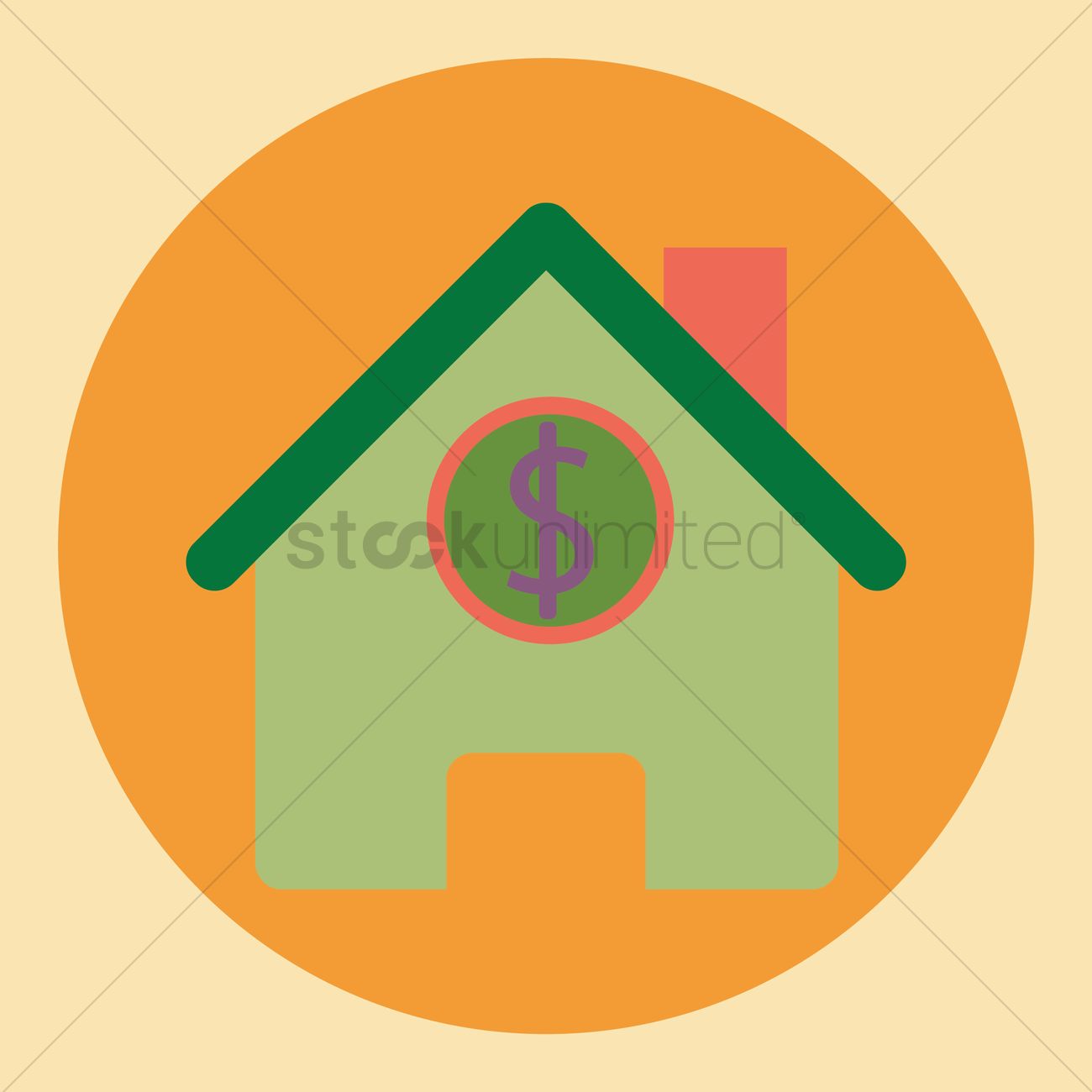 1300x1300 House With A Dollar Sign Icon Vector Image