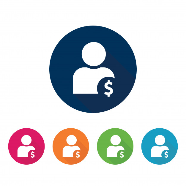 626x626 Profile With Dollar Sign Icon. Vector Premium Download