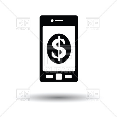 400x400 Smartphone With Dollar Sign Icon With Shadow Vector Image Vector