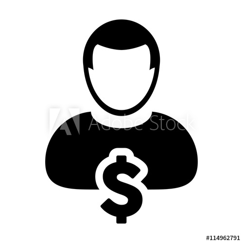 500x500 Dollar Sign Symbol Icon Vector Currency With Male Person Money