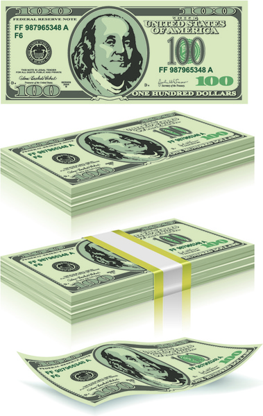 379x600 Us Dollar Money Pack Design Vector Free Vector In Encapsulated