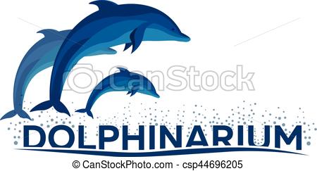 450x243 Dolphinarium. Dolphin Logo. Banner. Vector Flat Illustration