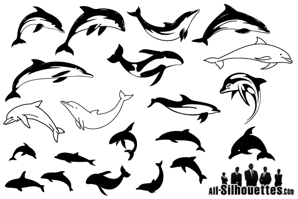 600x400 Free Swimming Dolphins Silhouettes Free Psd Files, Vectors