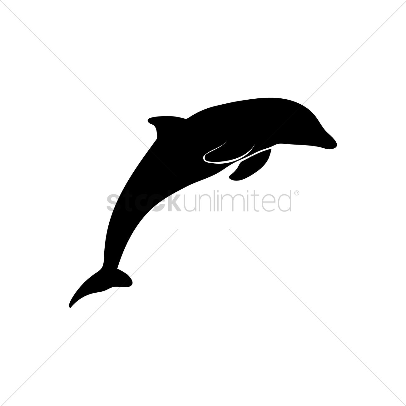 1300x1300 Silhouette Of Dolphin Vector Image