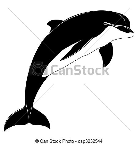 450x470 Drawn Dolphines Vector