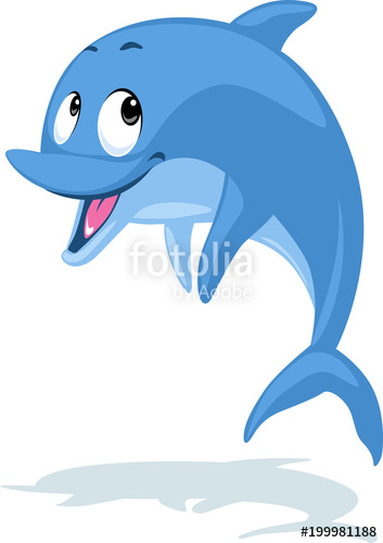 353x500 Cute Dolphin Vector Illustration