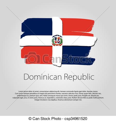 450x470 Dominican Republic Flag With Colored Hand Drawn Lines In Vector