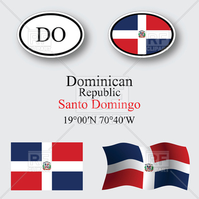 400x400 Oval Label With Flag Of Dominican Republic Vector Image Vector