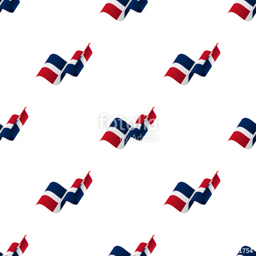 500x500 Seamless Pattern With Waving Flag. Dominican Republic Flag. Vector