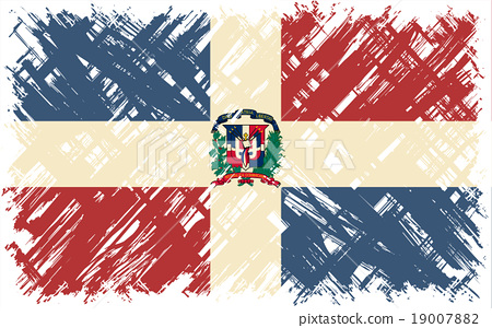 450x300 Dominican Republic Grunge Flag. Vector