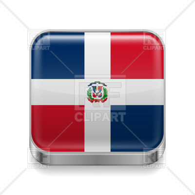 400x400 Dominican Republic Flag Colors On Metal Square Icon Vector Image