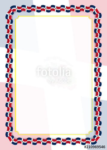 356x500 Frame And Border Of Ribbon With Dominican Republic Flag, Template
