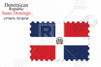400x267 Postage Stamp With Flag Of Dominican Republic Vector Image