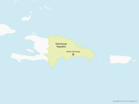 460x345 Vector Map Of Dominican Republic