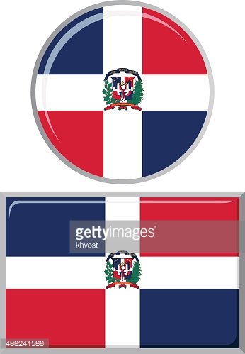 346x499 Dominican Republic Round And Square Icon Vector Illustration