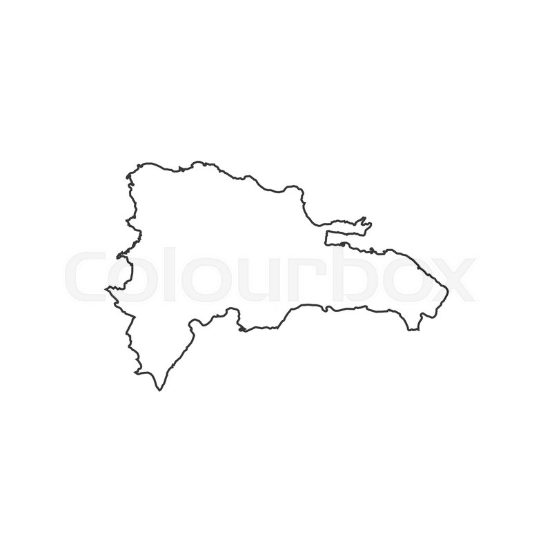 800x800 Dominican Republic Map Silhouette Illustration On The White