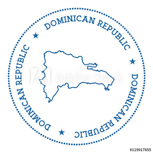 500x500 Dominican Republic Vector Map Sticker. Hipster And Retro Style