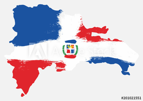 500x352 Dominican Republic Flag Amp Map Vector Hand Painted With Rounded